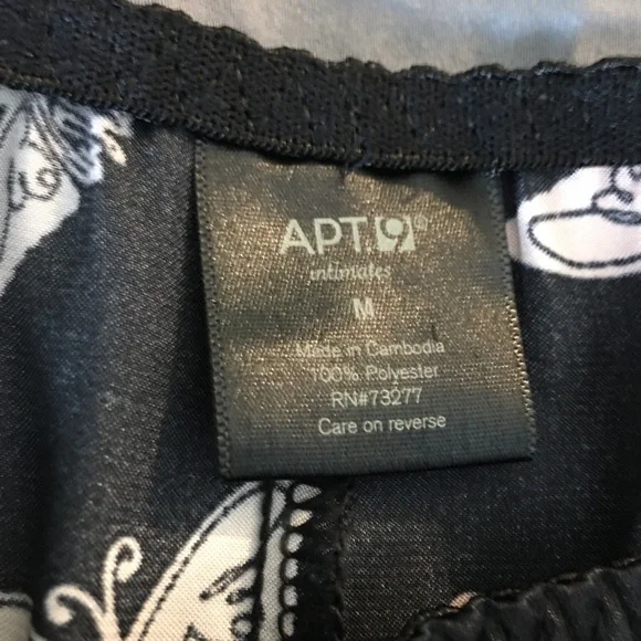 2-Piece Shortie Pajama Set, Pink/Black, Apt. 9 size M - Picture 6 of 9